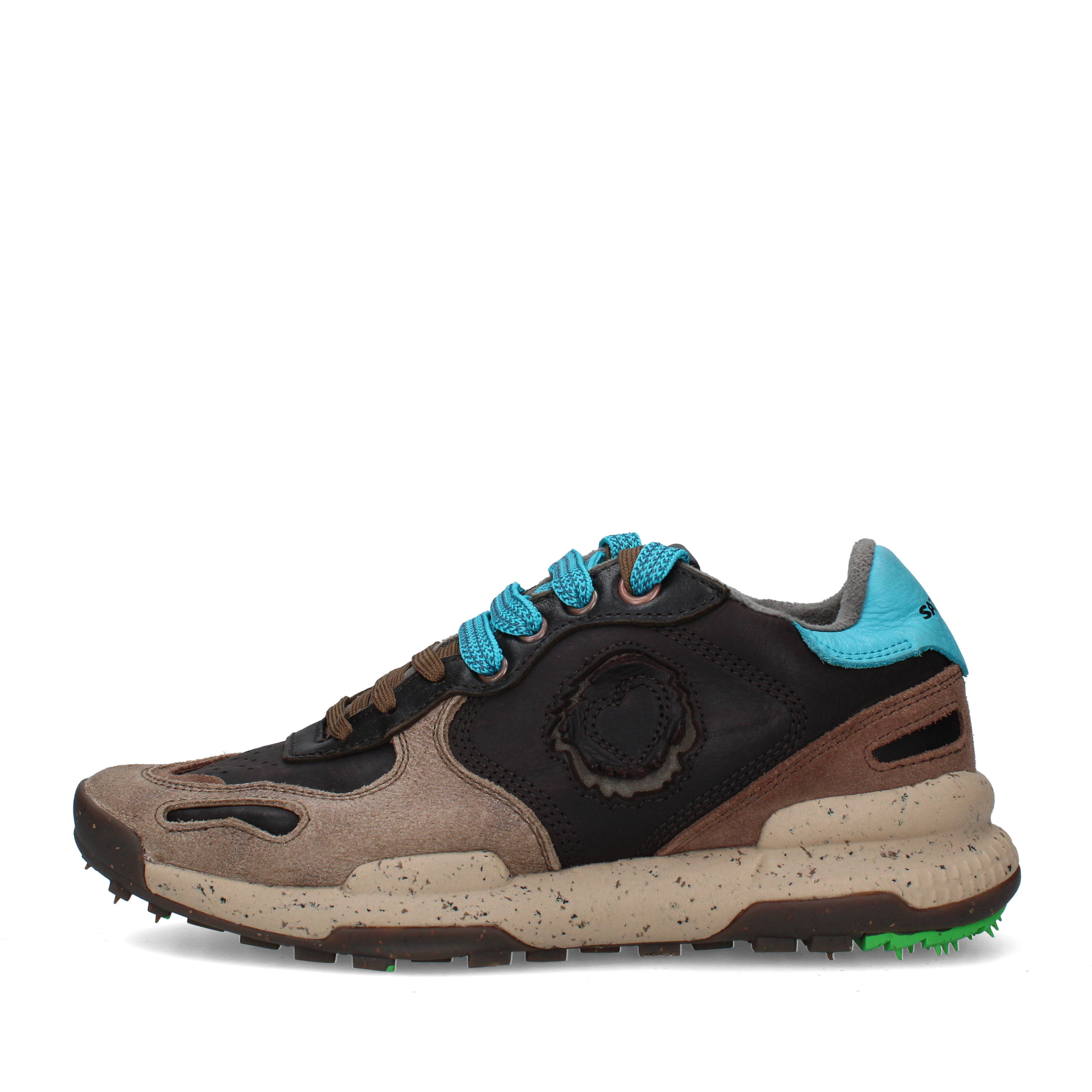 SNEAKERS BASSE CON INSERTI A CONTRASTO UOMO MARRONE