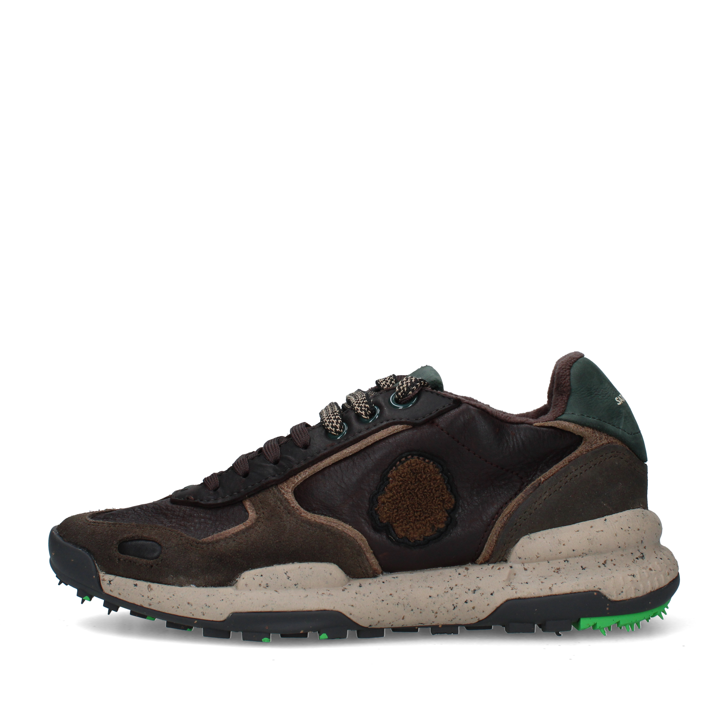 SNEAKERS BASSE CON PATCH LATERALE UOMO MARRONE