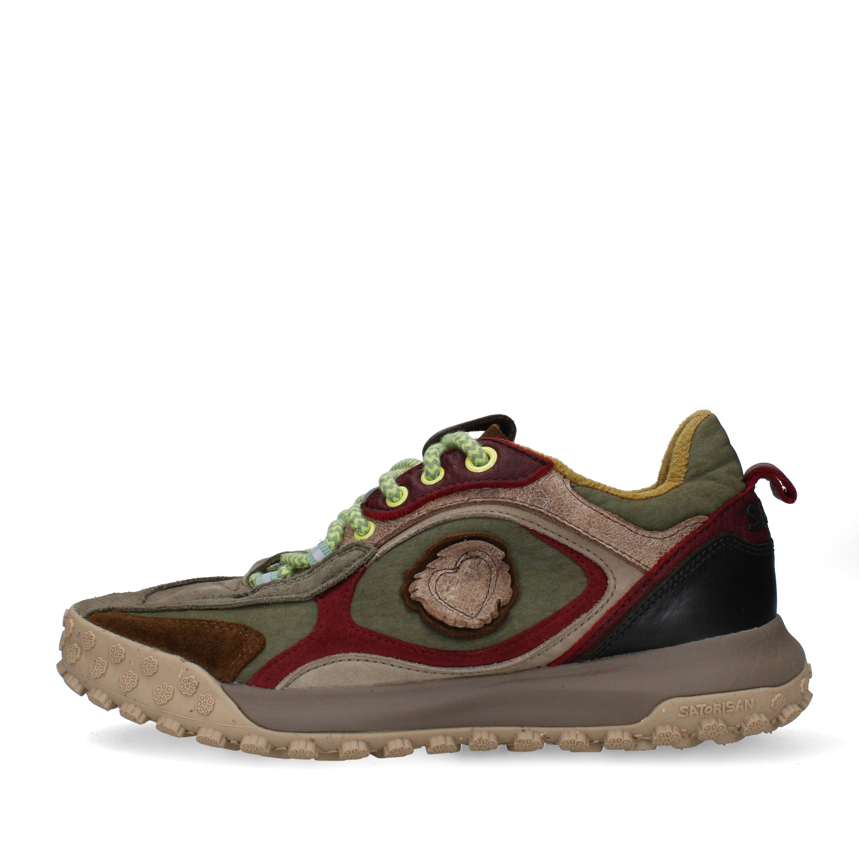 SNEAKERS BASSE CON LACCI TREKKING E SUOLA SCOLPITA UOMO VERDE