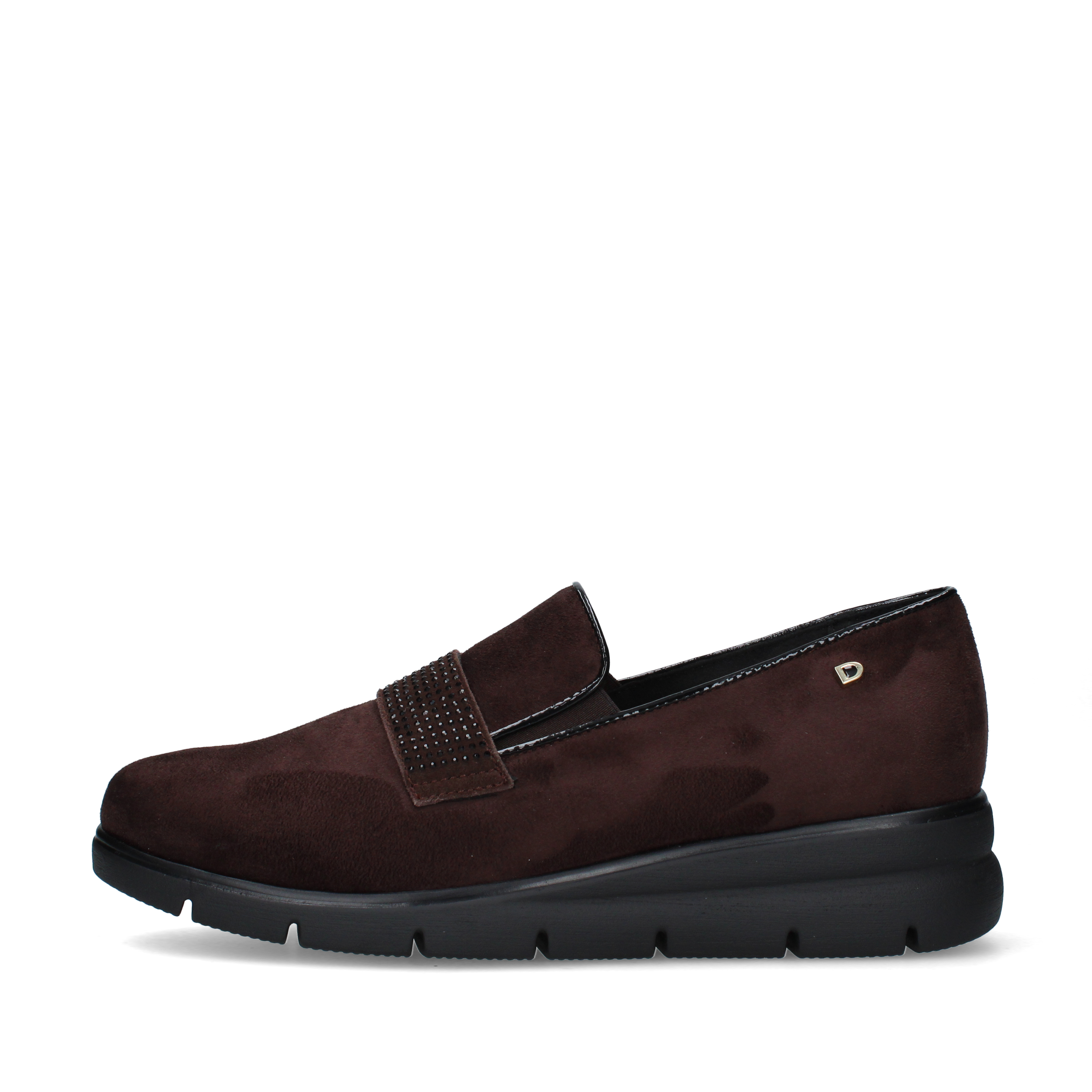 MOCASSINI COMFORT IN CAMOSCIO CON FASCIA DECORATA DONNA MARRONE