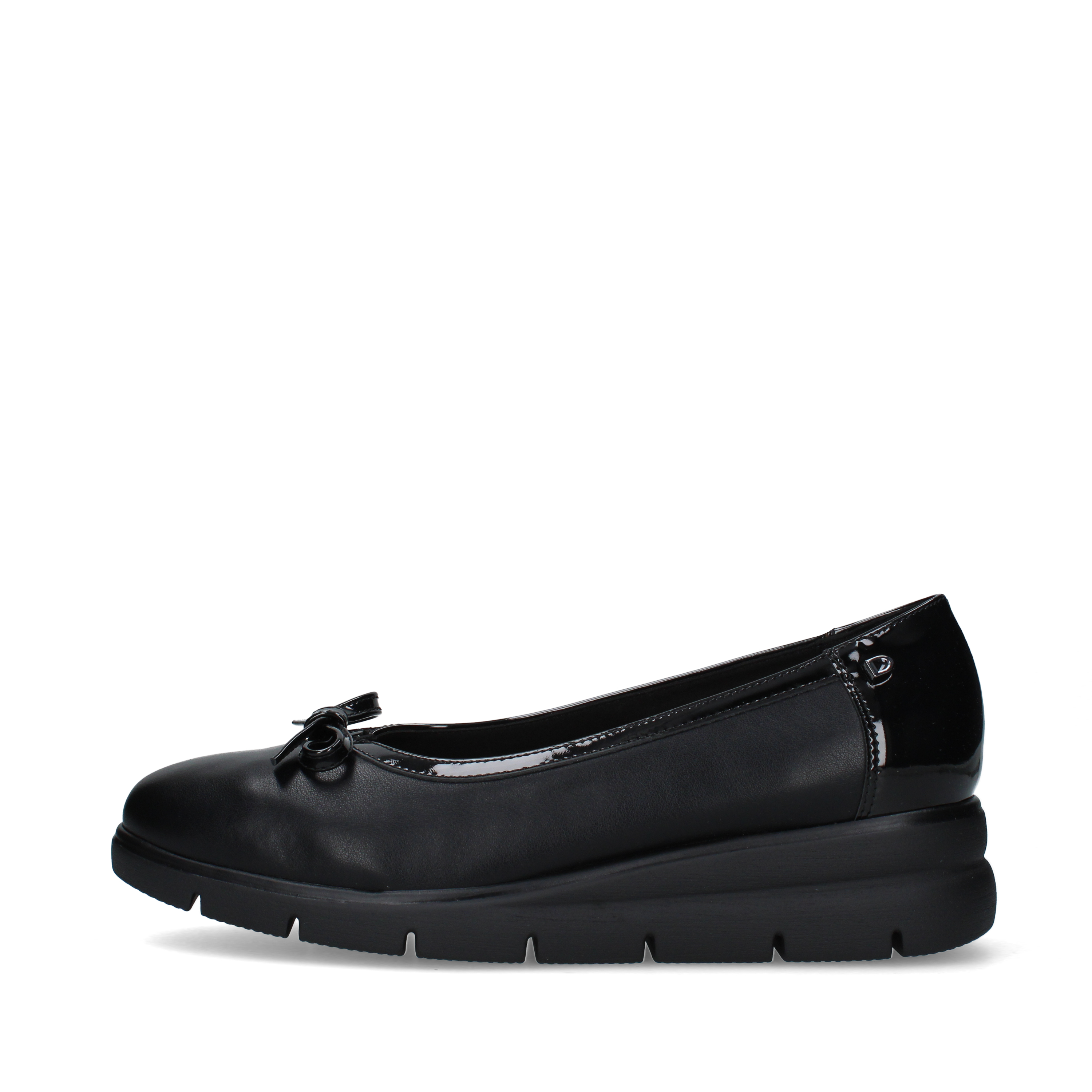 BALLERINE COMFORT IN PELLE CON FIOCCO DONNA NERO