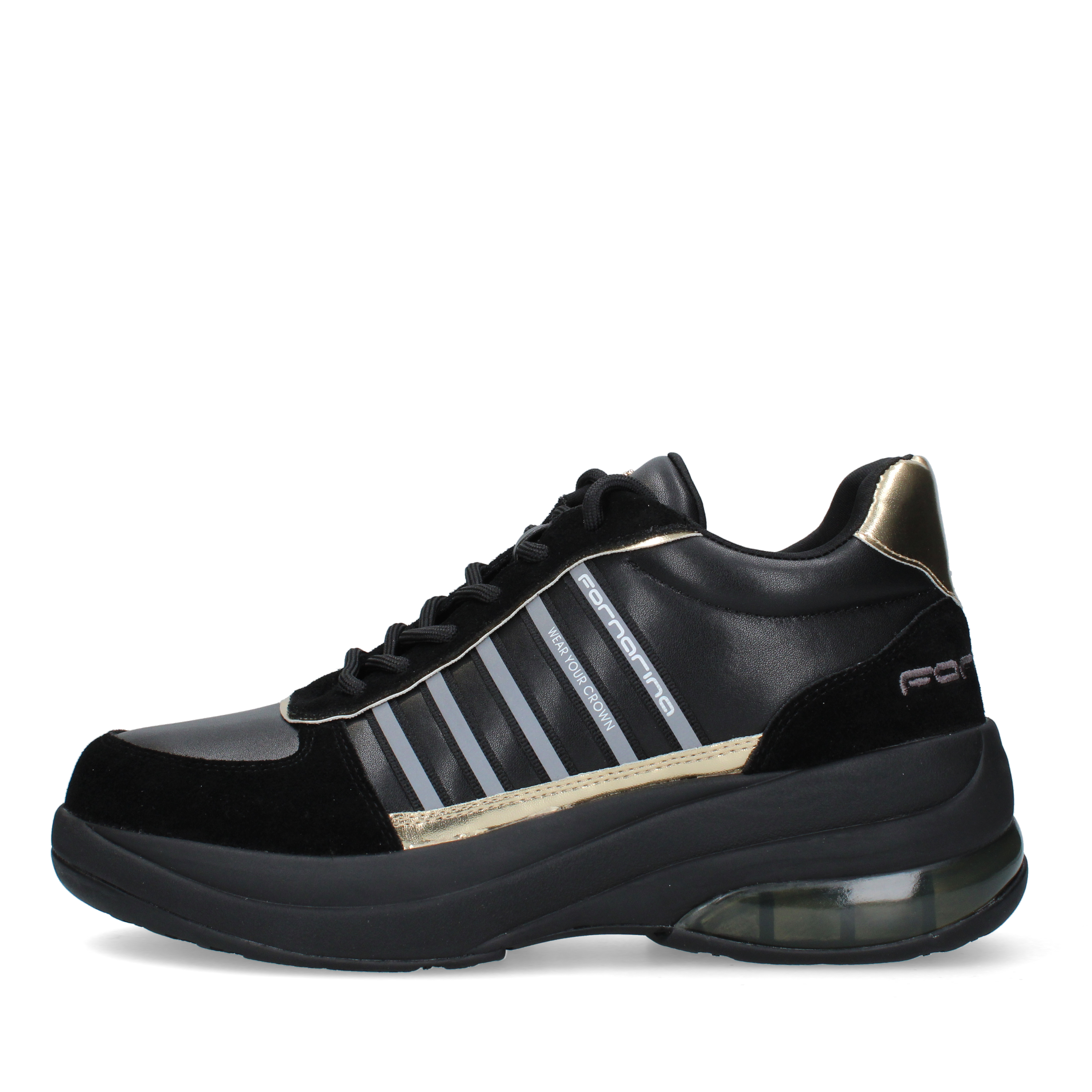 SNEAKERS BASSE CON DETTAGLI A CONTRASTO DONNA NERO