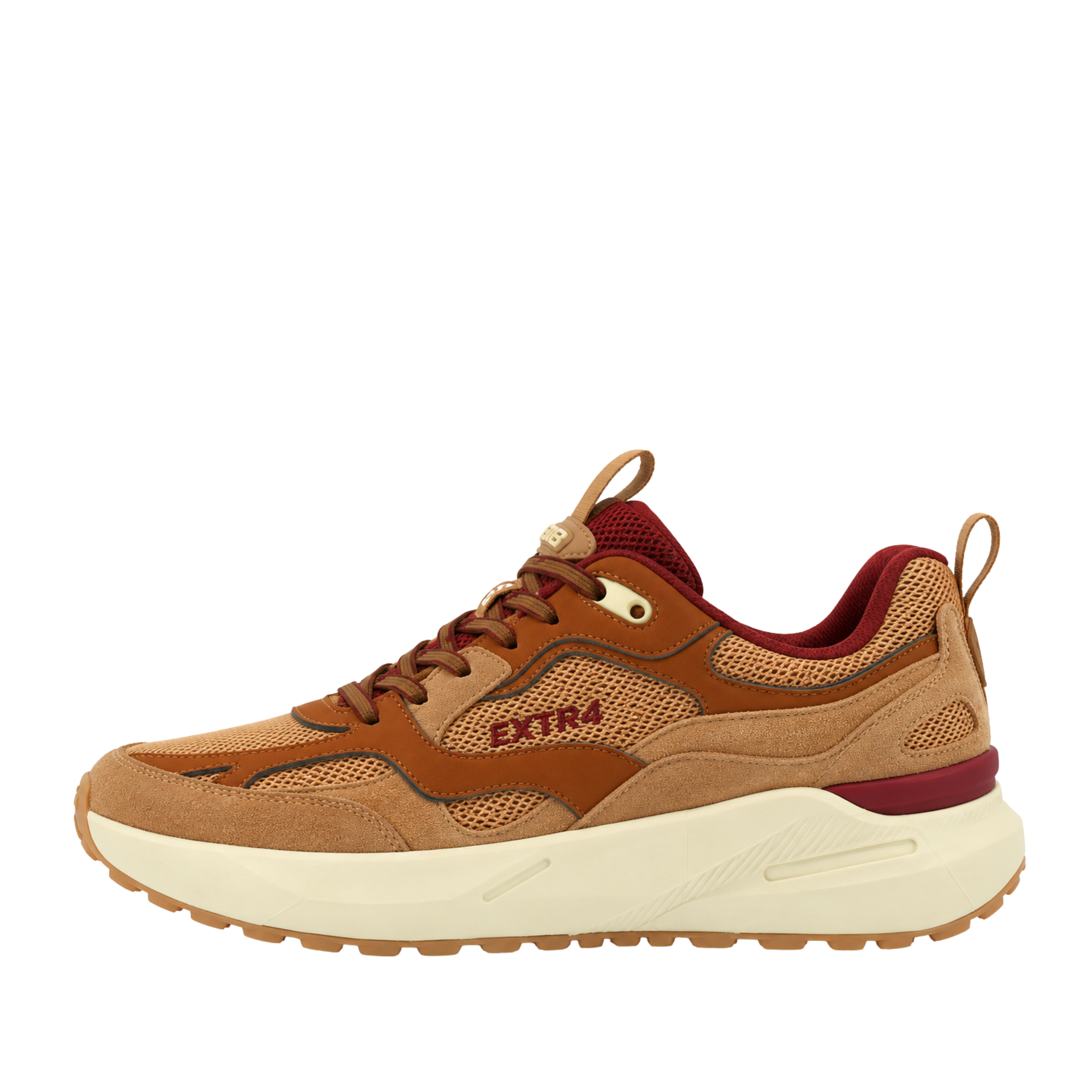 SNEAKERS BASSE IN PELLE E TESSUTO TECNICO CON FONDO AMMORTIZZATO DONNA BEIGE