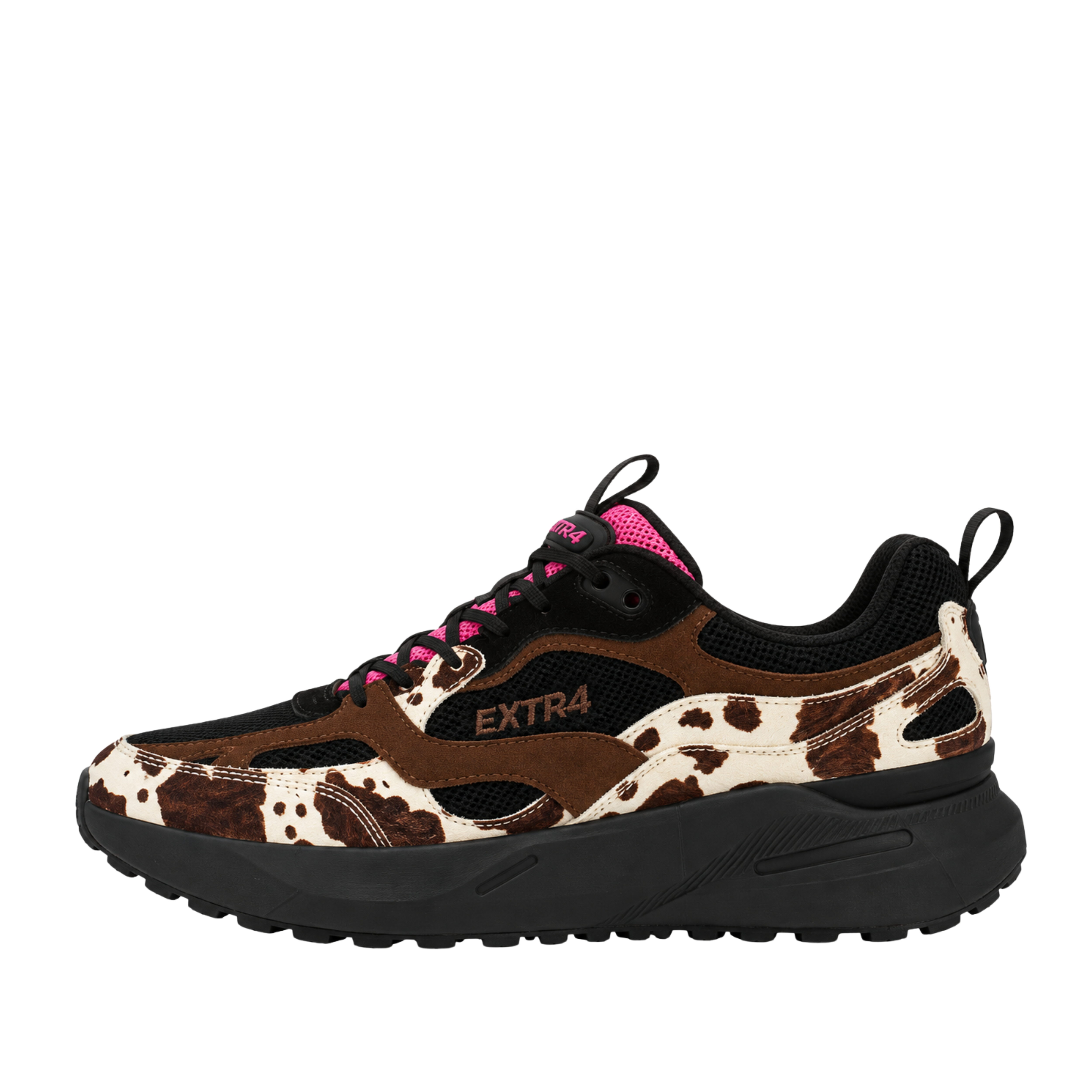 SNEAKERS BASSE IN PELLE E TESSUTO TECNICO CON FONDO AMMORTIZZATO DONNA NERO