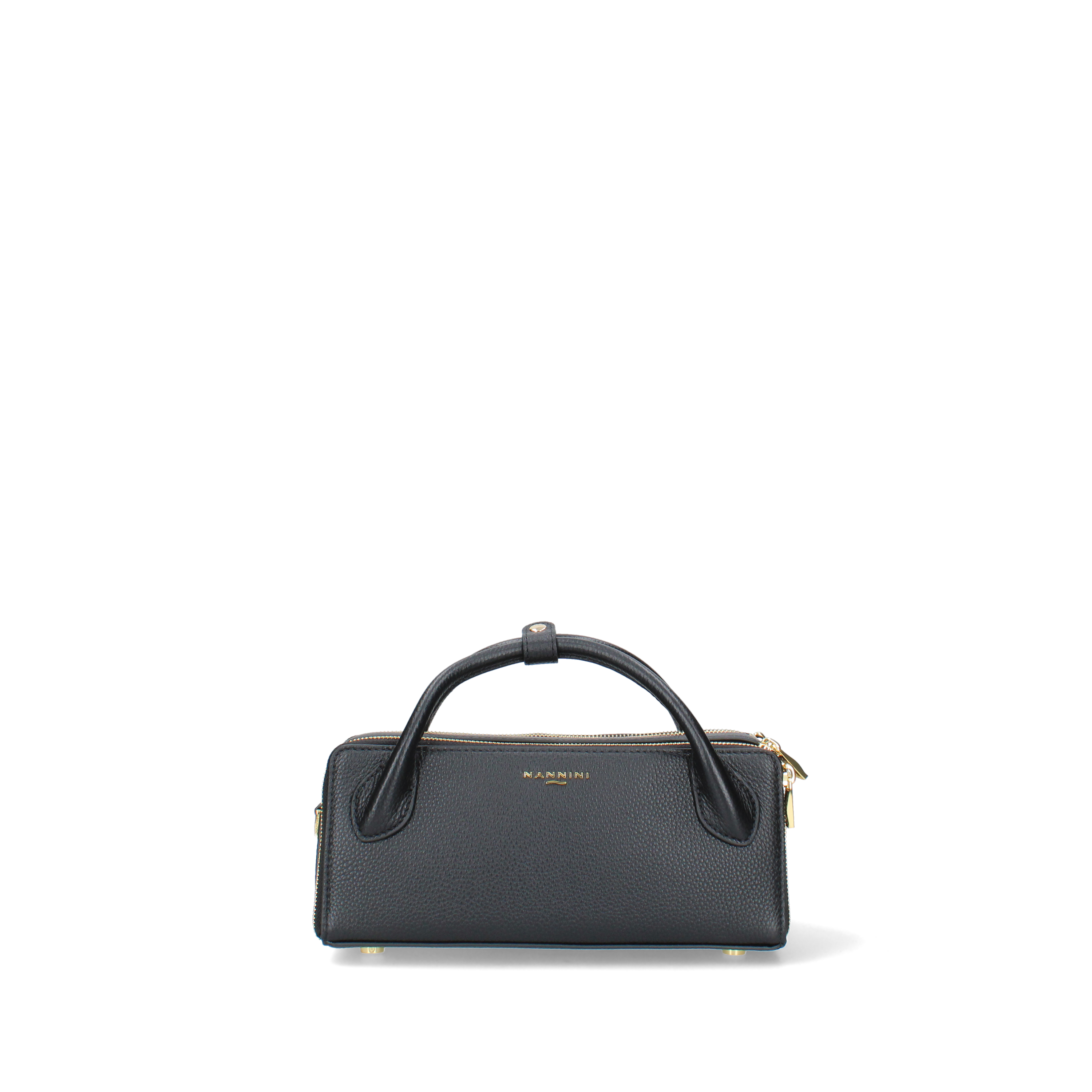 BORSA A MANO MINI IN PELLE MARTELLATA DONNA NERO