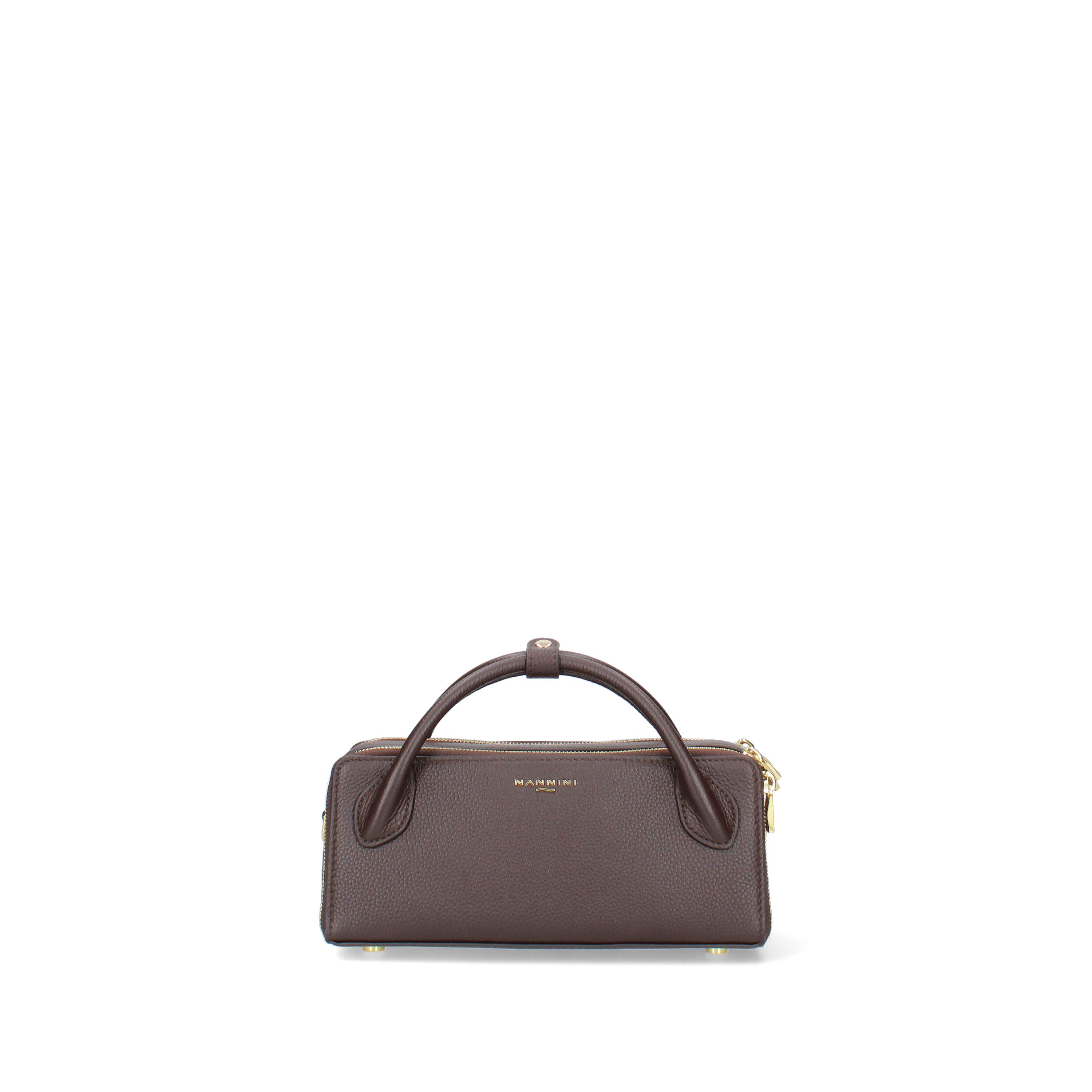 BORSA A MANO MINI IN PELLE MARTELLATA DONNA MARRONE
