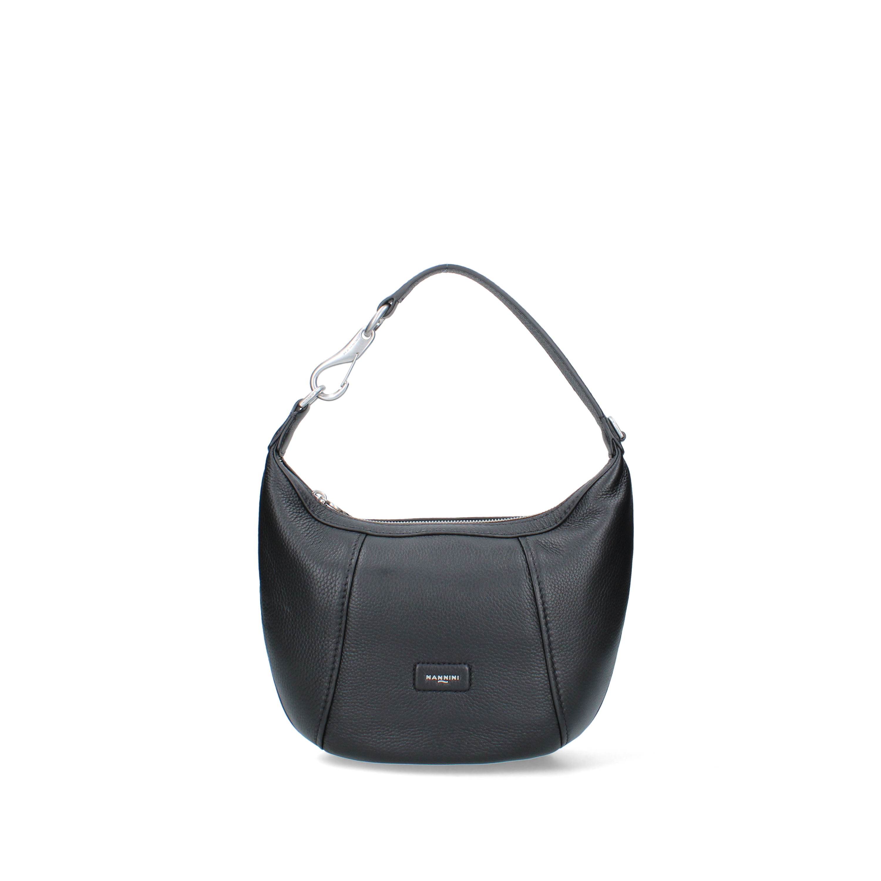 BORSA A SPALLA HOBO IN PELLE CON TRACOLLA DONNA NERO