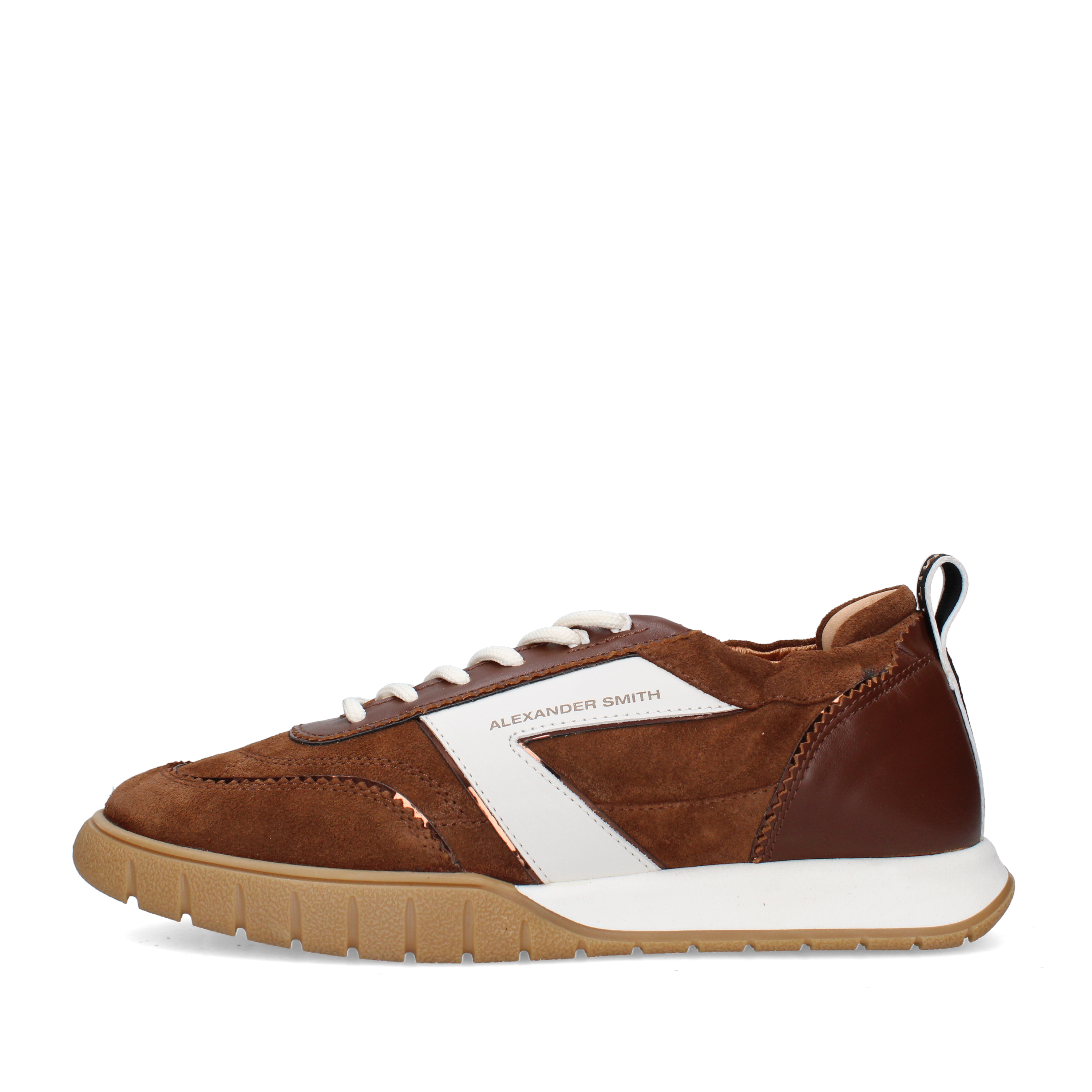 SNEAKERS BASSE CON INSERTO LATERALE A CONTRASTO DONNA CUOIO