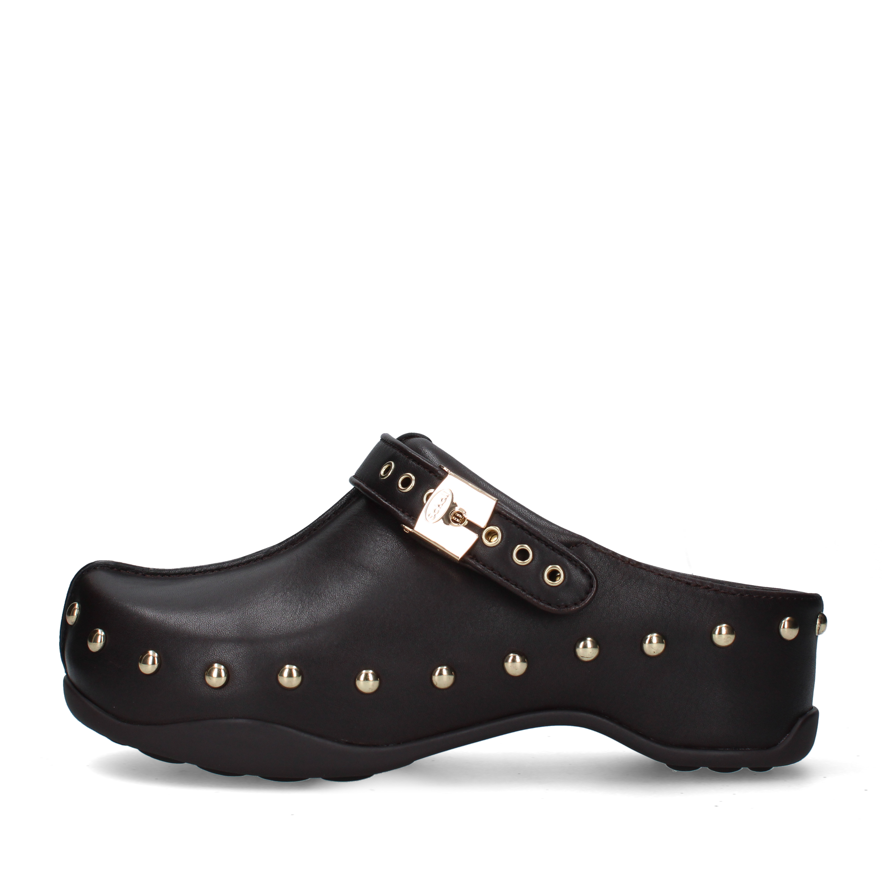 SABOT CON BORCHIE E CINTURINO DONNA MARRONE