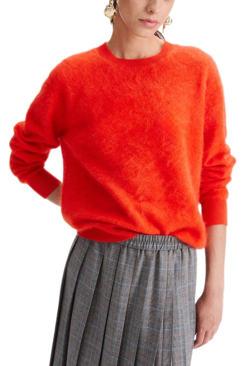 MAGLIA GIROCOLLO IN PURA LANA MERINO EXTRAFINE DONNA ARANCIO