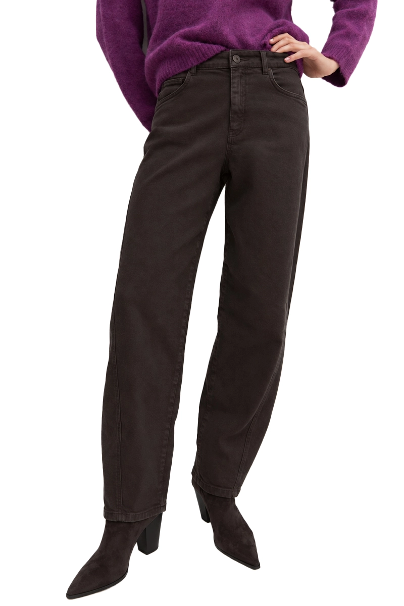 JEANS BOYFRIEND BARREL IN COTONE STRETCH EFFETTO OLD DONNA MARRONE