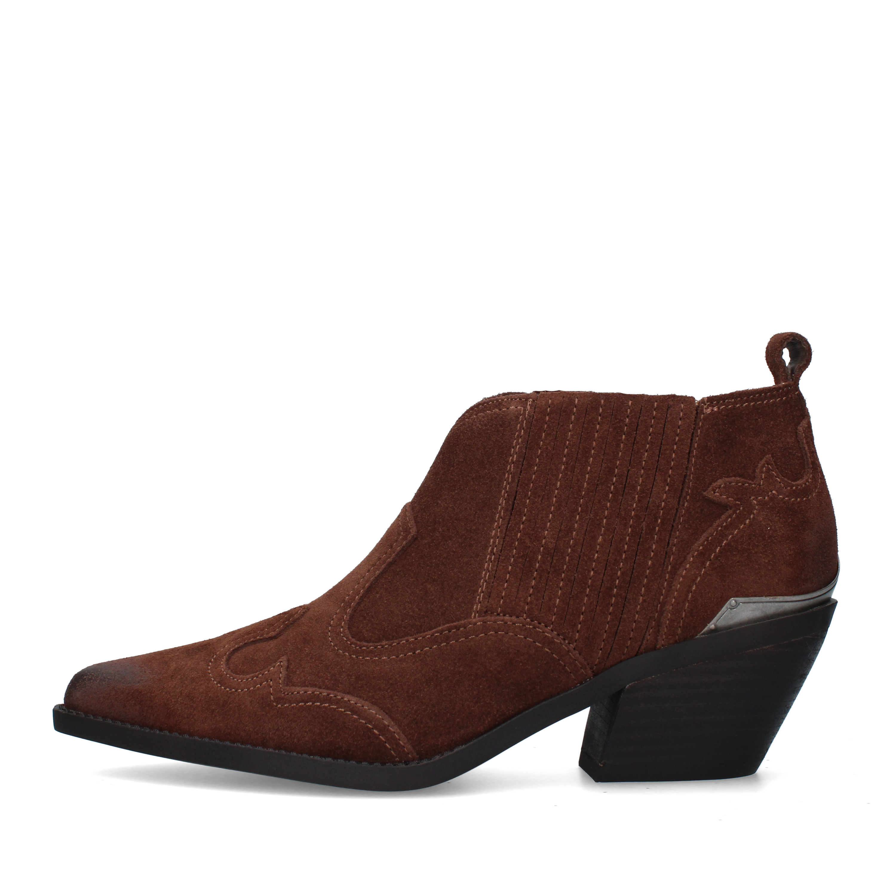 STIVALETTI TACCO ALTO TEXANI DONNA MARRONE