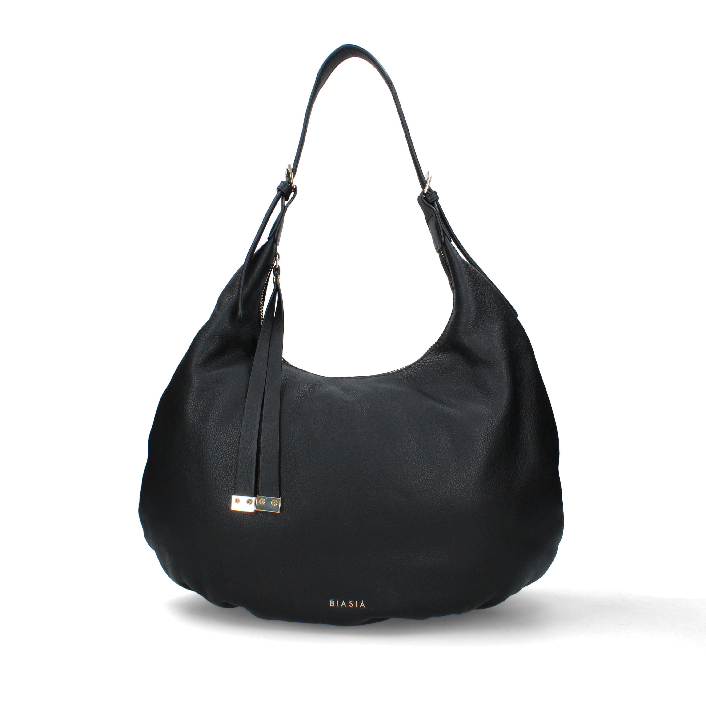 BORSA A SPALLA MEZZALUNA IN PELLE DONNA NERO