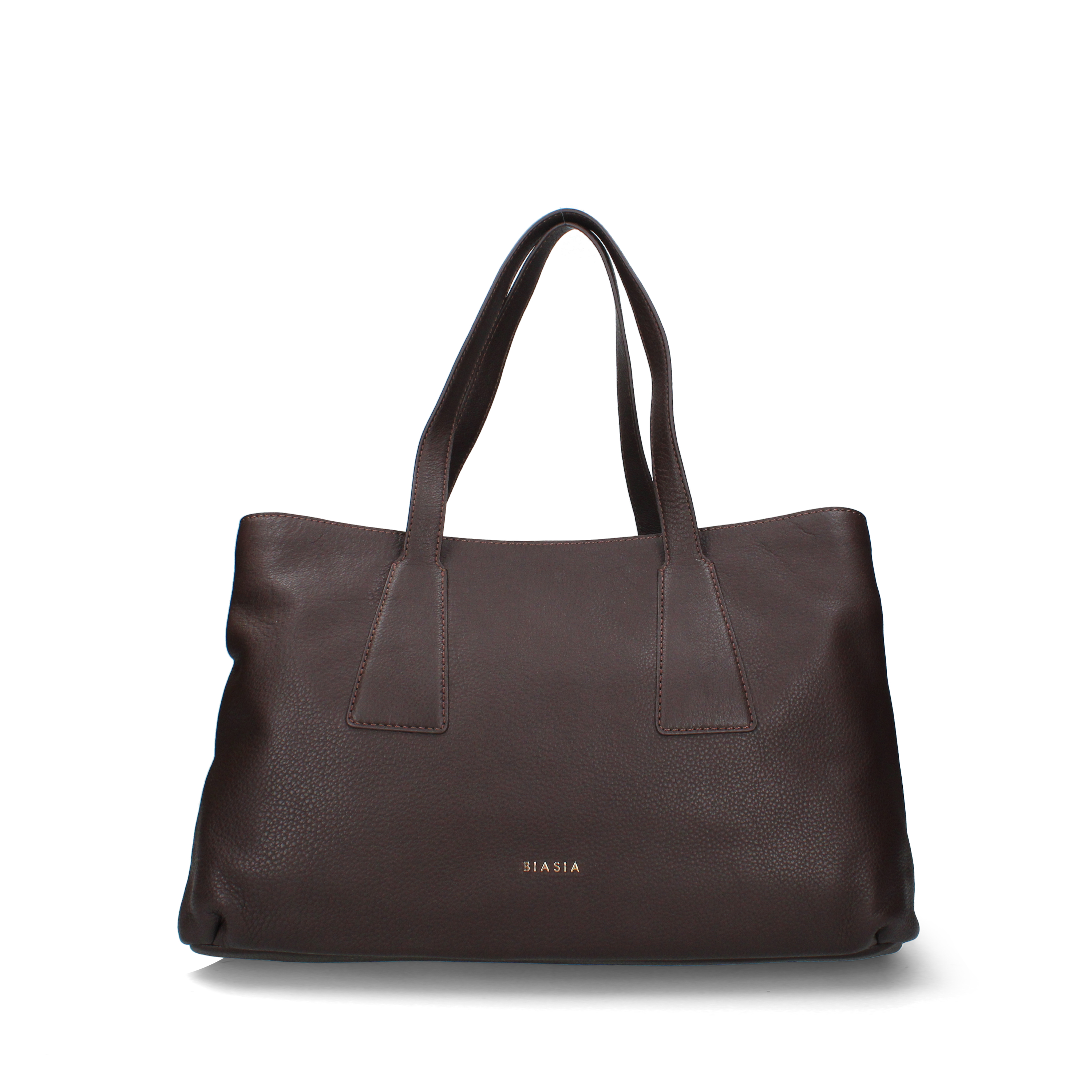 BORSA A MANO SQUADRATA IN PELLE DONNA MARRONE