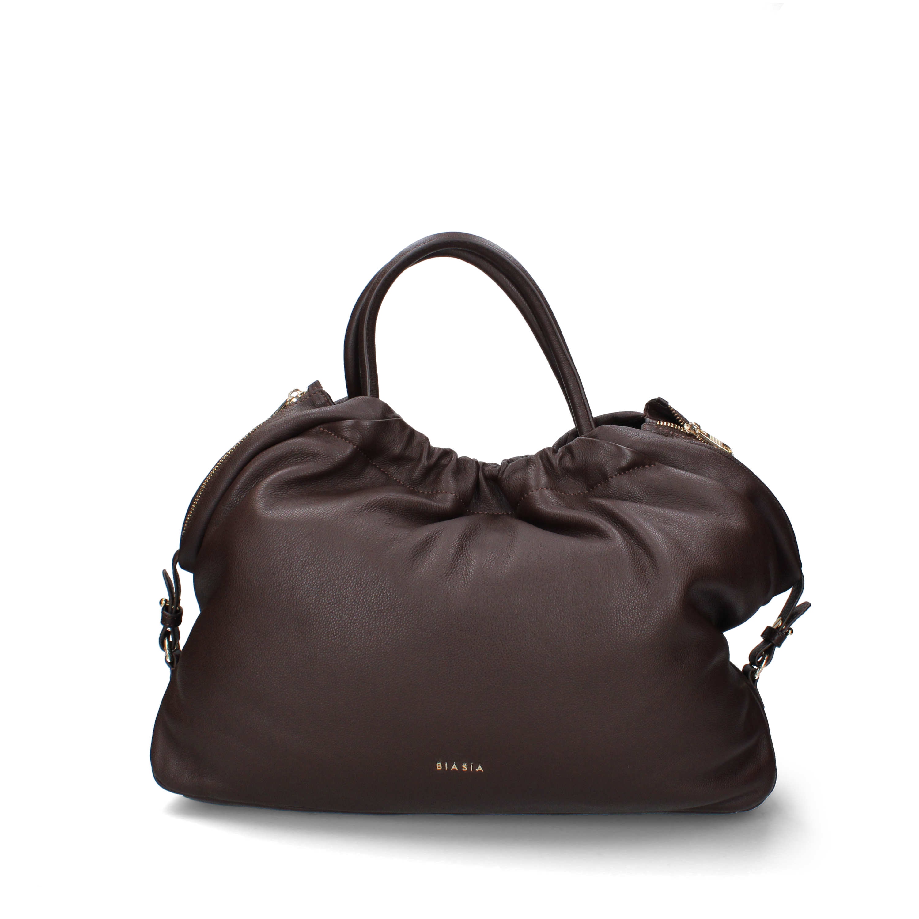 BORSA A MANO AMPIA IN PELLE DONNA MARRONE