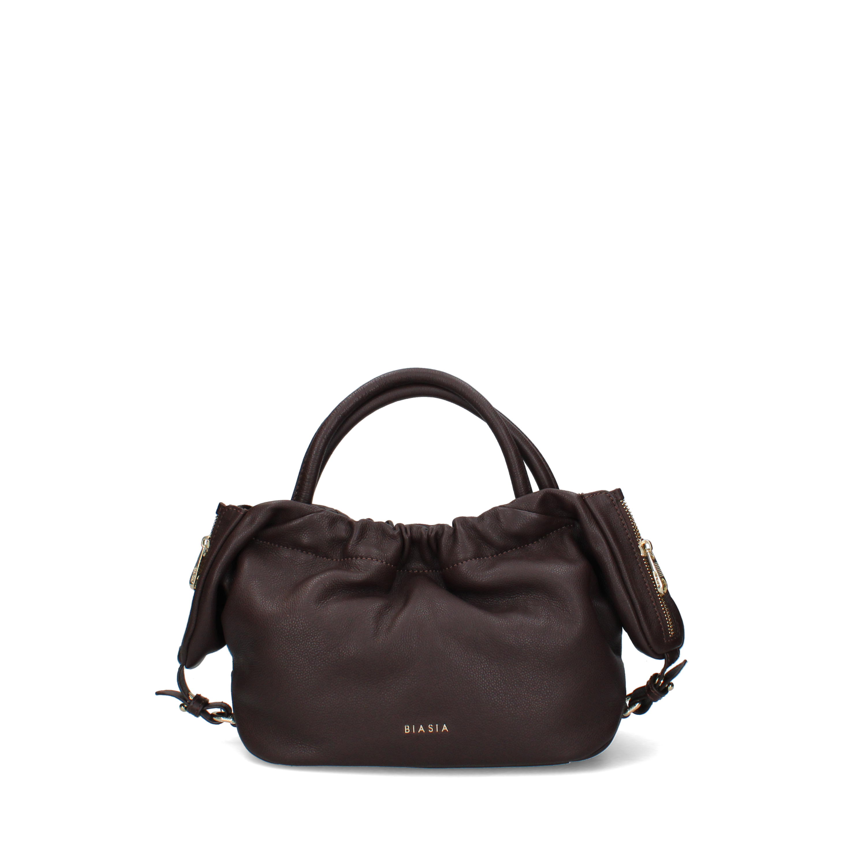 BORSA A MANO IN PELLE DONNA MARRONE