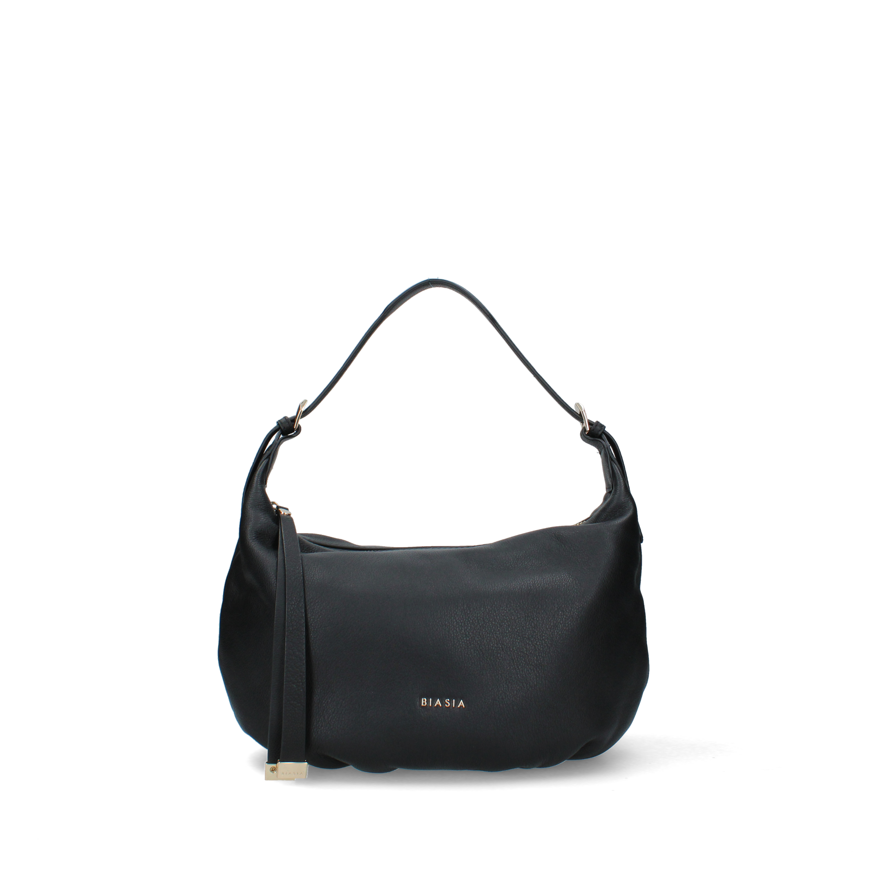 BORSA A SPALLA CON TRACOLLA IN PELLE DONNA NERO