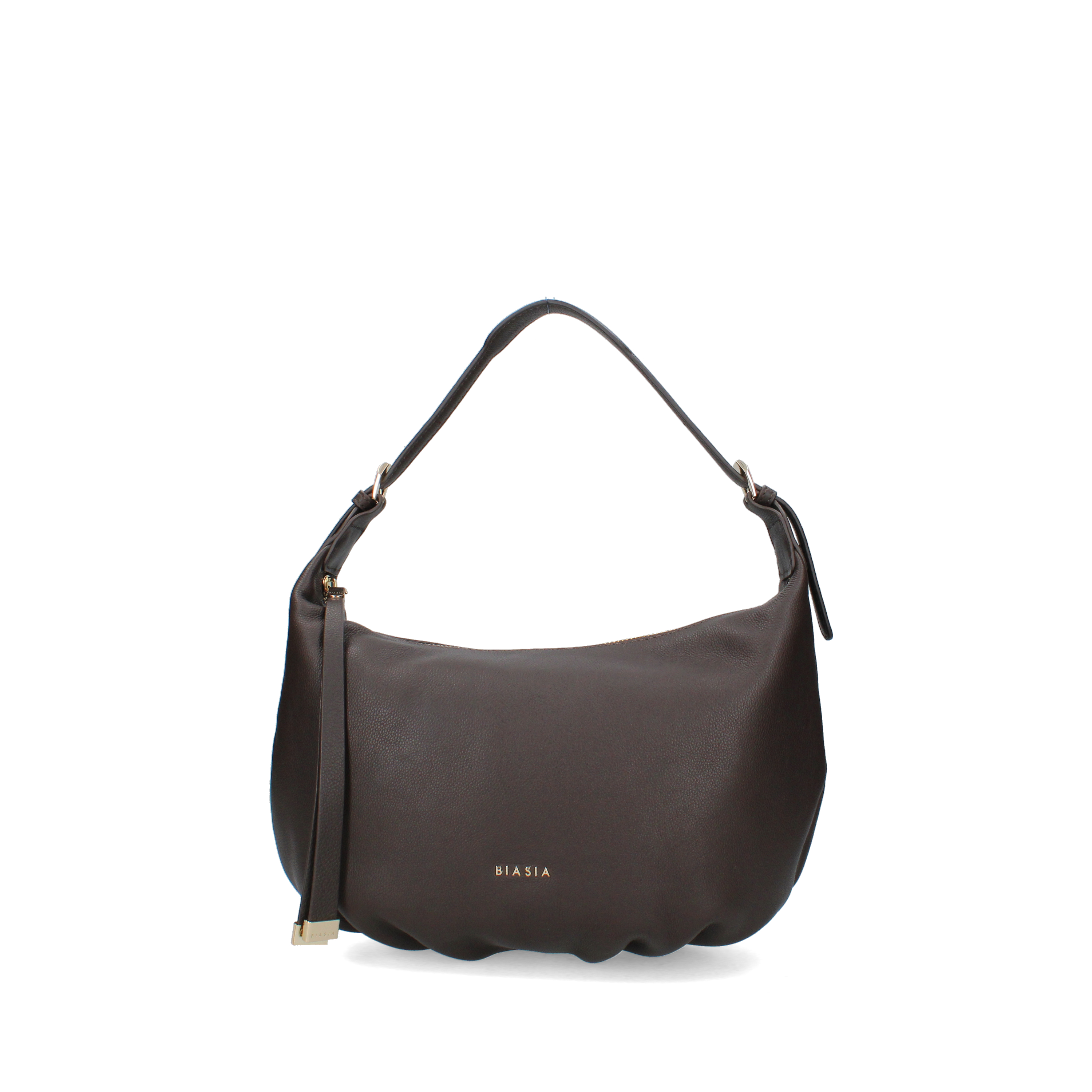 BORSA A SPALLA CON TRACOLLA IN PELLE DONNA MARRONE