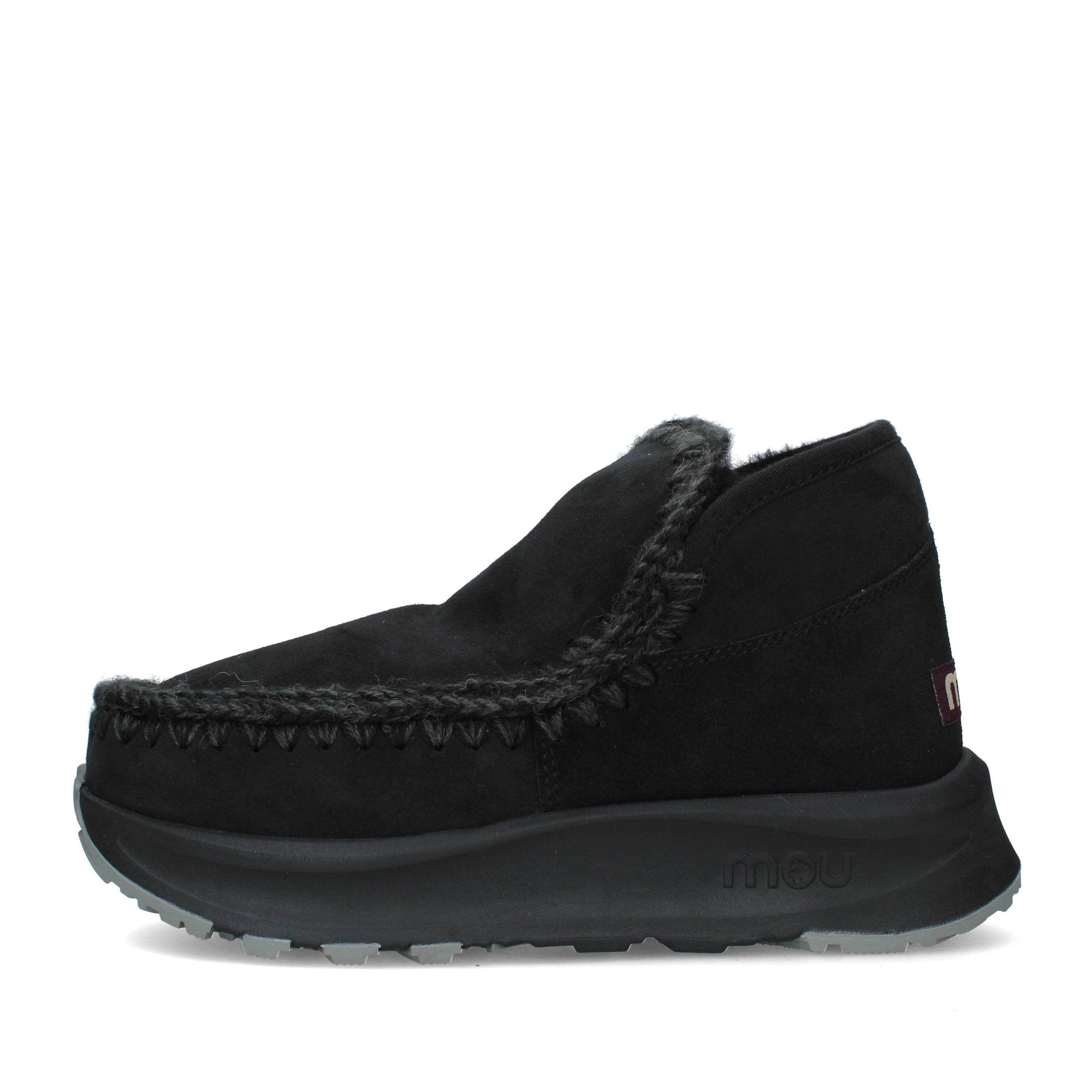 STIVALETTI TACCO BASSO CON CUCITURE DECORATIVE DONNA NERO