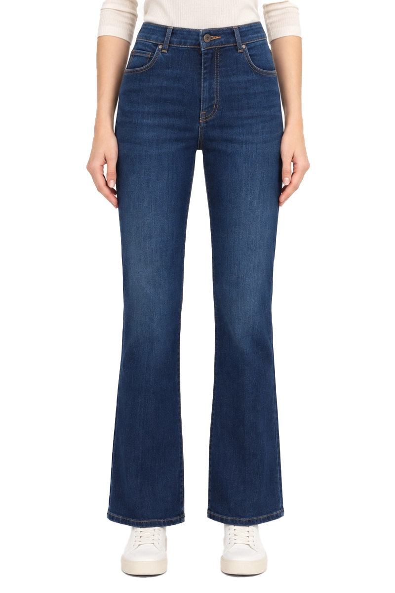JEANS SKINNY CON TAGLIO CROPPED DONNA BLU