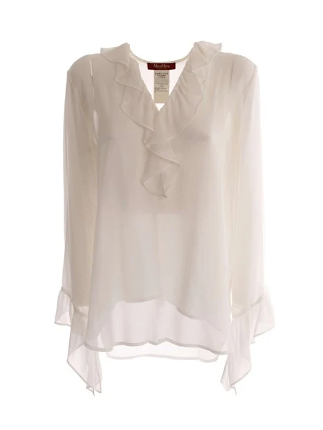 BLUSA IN SETA MORBIDA DONNA BIANCO