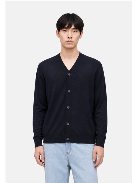 CARDIGAN inMISTO FIBRA  UOMO BLU NAVY