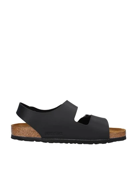 SANDALI BASSI MILANO IN BIRKO FLOR UNISEX ADULTO NERO