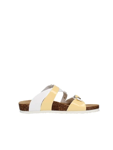 SANDALI BASSI A FASCE BICOLORE BAMBINA BIANCO