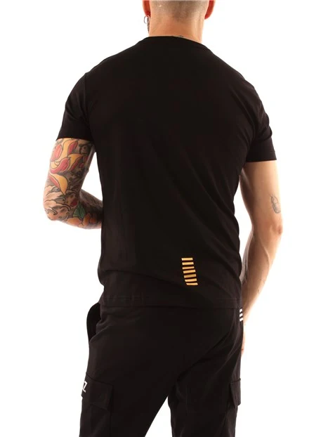 T-SHIRT MANICA CORTA CON LOGO ORO UOMO NERO