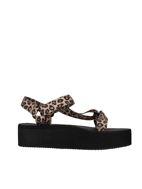 SANDALI CON ZEPPA POPPED LEOPARDATI