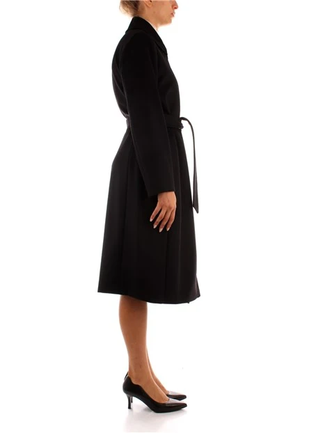 CAPPOTTO A VESTAGLIA IN LANA DONNA NERO