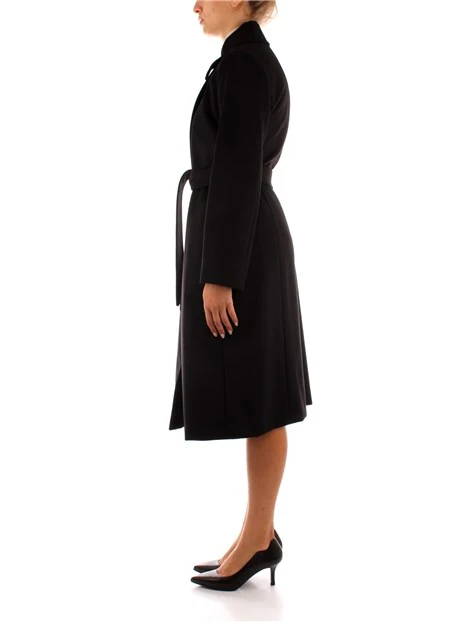 CAPPOTTO A VESTAGLIA IN LANA DONNA NERO
