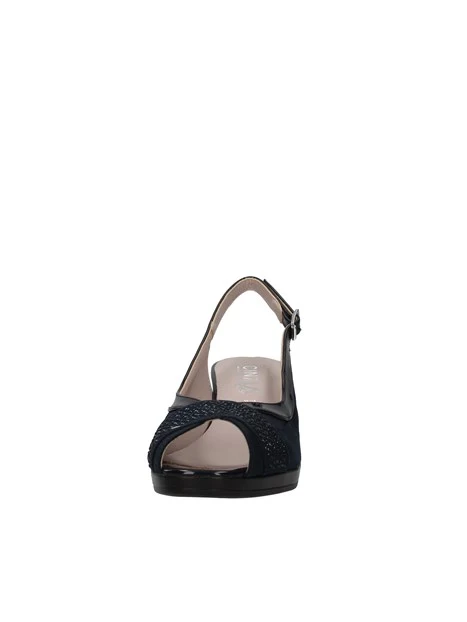 SANDALI TACCO ALTO CON STRASS IN PUNTA DONNA BLU