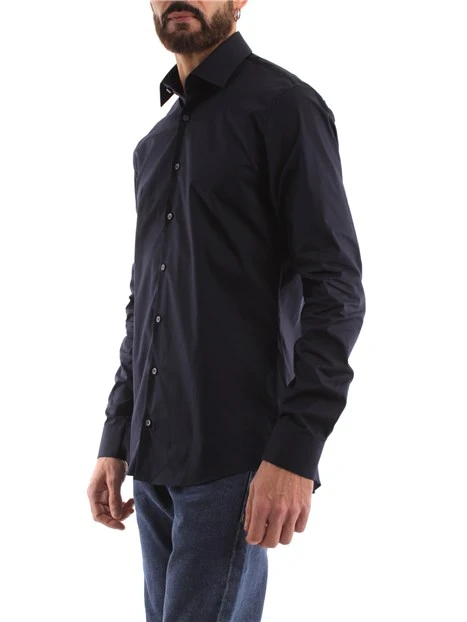 CAMICIA ADERENTE UOMO BLU SCURO