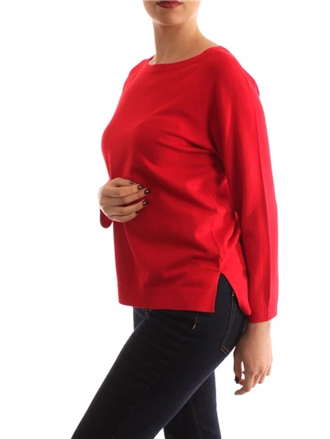 MAGLIA GIROCOLLO MANICHE LUNGHE DONNA ROSSO