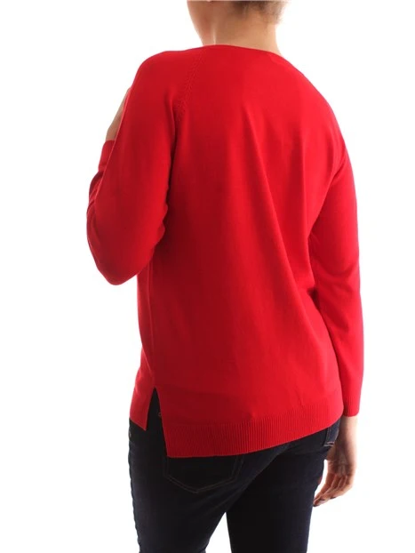 MAGLIA GIROCOLLO MANICHE LUNGHE DONNA ROSSO