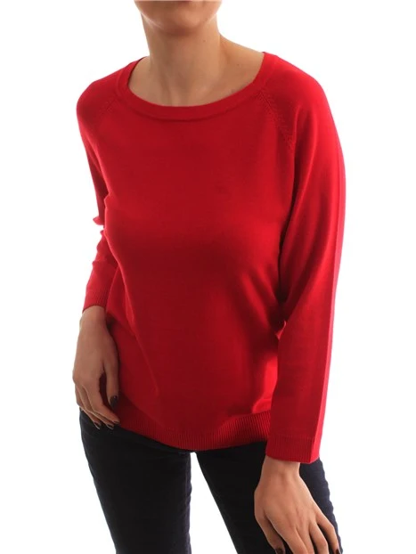 MAGLIA GIROCOLLO MANICHE LUNGHE DONNA ROSSO