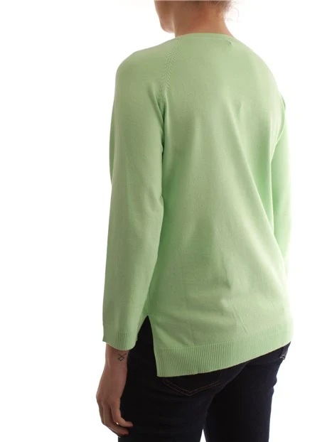 MAGLIA GIROCOLLO MANICHE LUNGHE DONNA VERDE