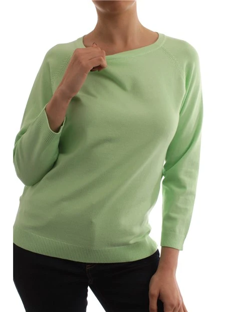 MAGLIA GIROCOLLO MANICHE LUNGHE DONNA VERDE