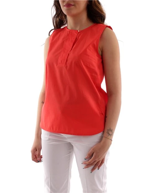 TOP CON APERTURA A POLO DONNA ARANCIO