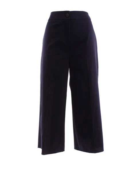 PANTALONE CROPPED TINTA UNITA DONNA BLU