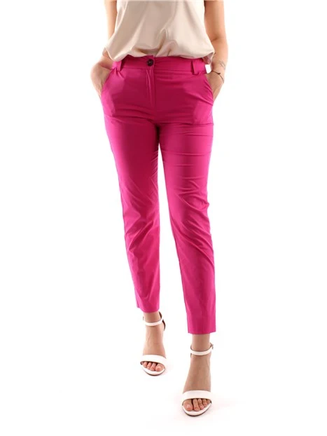 PANTALONE CHINO CON PIEGA DONNA FUCSIA