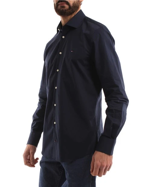 CAMICIA CON POLSINI SMUSSATI UOMO BLU