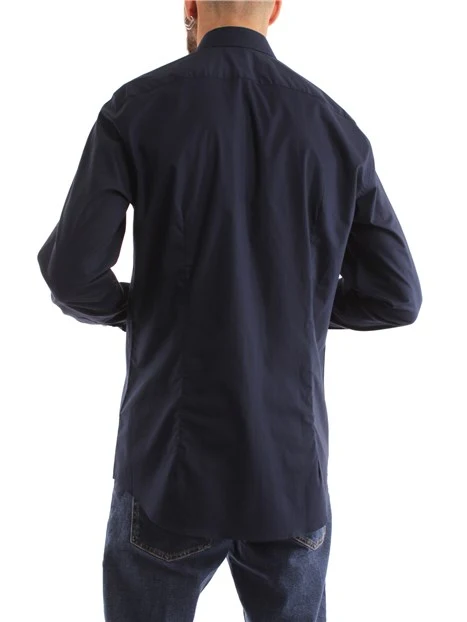 CAMICIA CON POLSINI SMUSSATI UOMO BLU