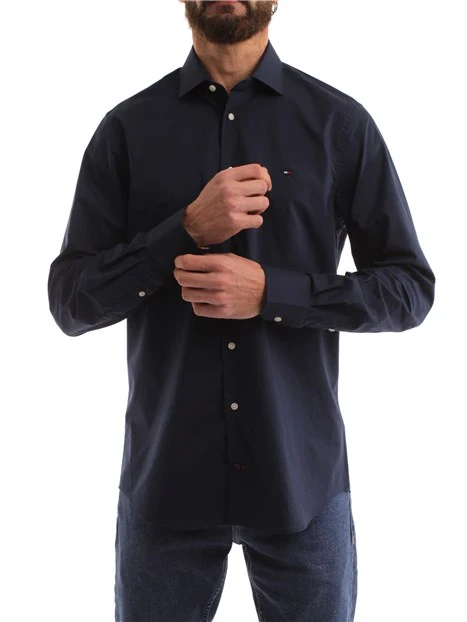 CAMICIA CON POLSINI SMUSSATI UOMO BLU