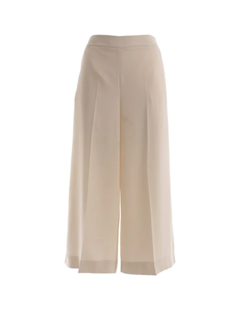 PANTALONE CROPPED CON PIEGA DONNA BIANCO