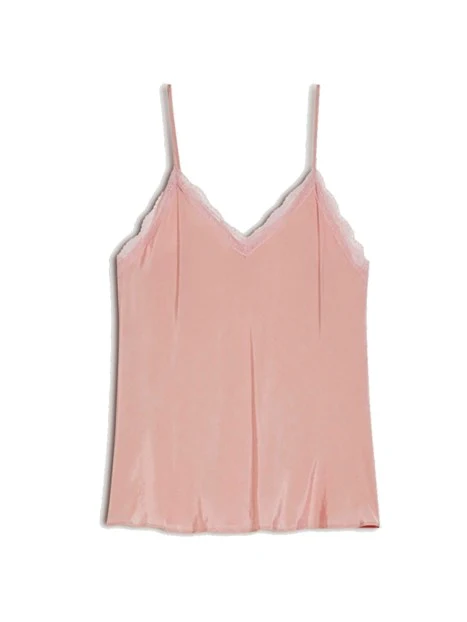 TOP FLUIDO IN PIZZO DONNA ROSA