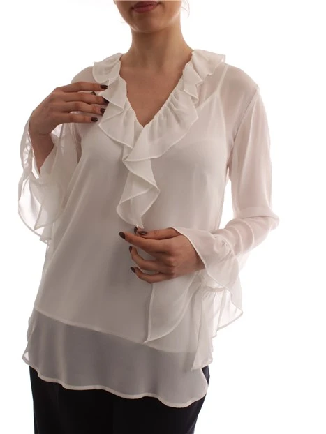 BLUSA IN SETA MORBIDA DONNA BIANCO