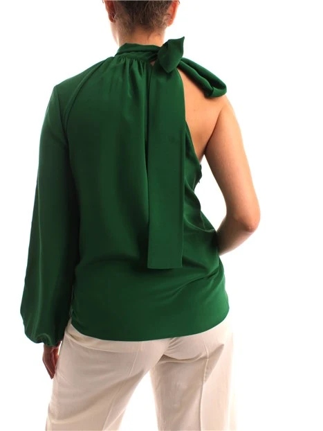 TOP MONOSPALLA IN SETA DONNA VERDE