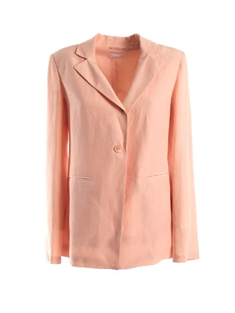 GIACCA BLAZER IN MISTO LINO DONNA PESCA